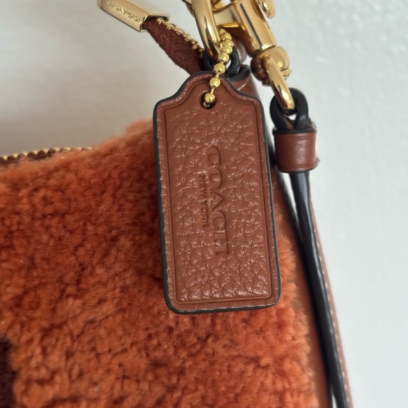 Coach Tan Shearling Shoulder Bag - Picture 3 of 7
